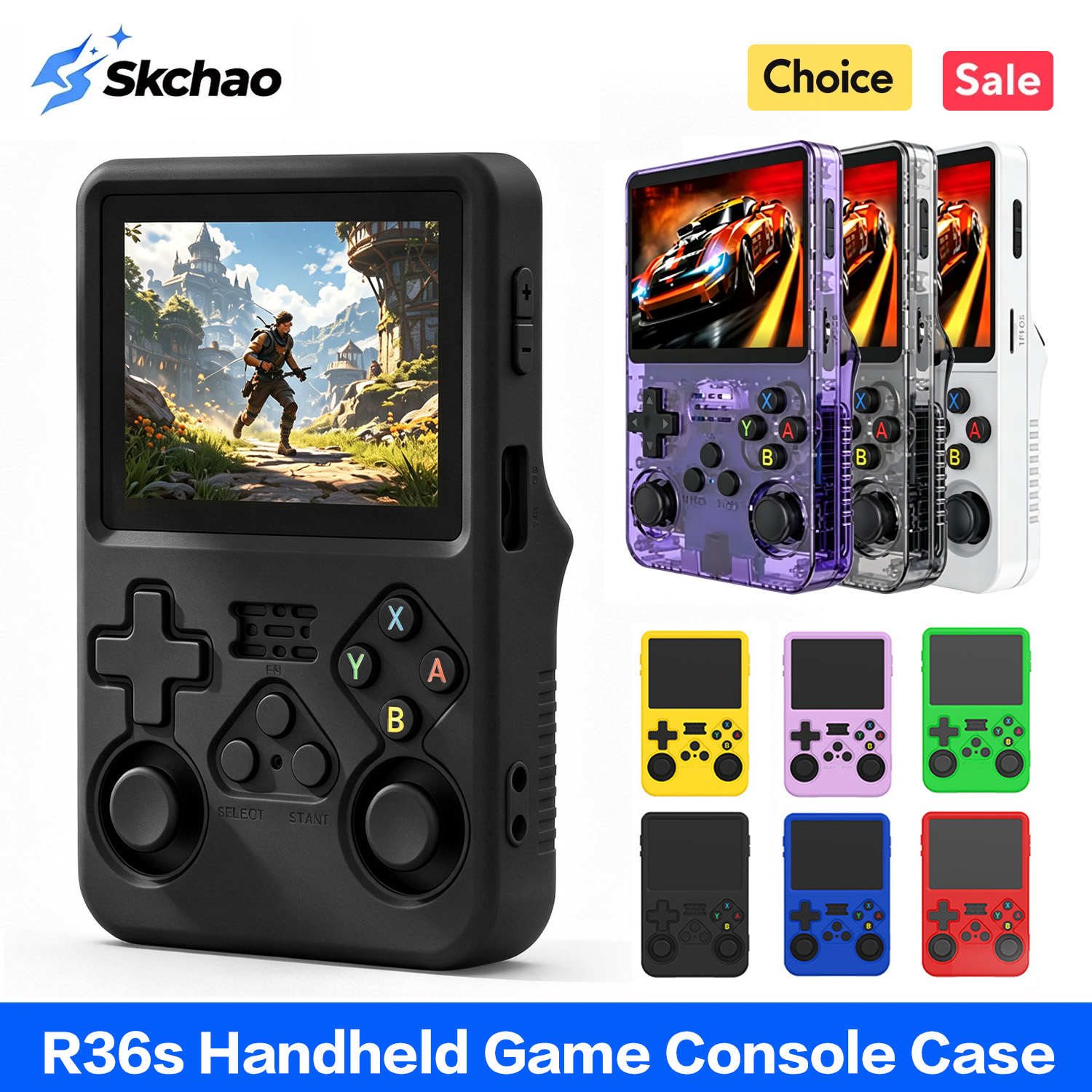 Gaming Console R36S - เคส R36s เคสป้องกันสำหรับ R36S เคสซิลิโคนแบบนิ่ม 360