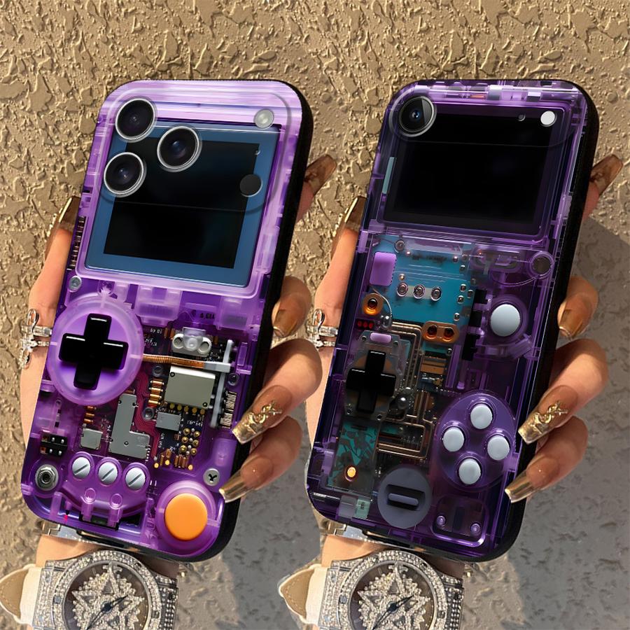 Gaming Console Apple - เคสโทรศัพท์มือถือสีม่วงลายเกมมิ่ง สำหรับ Apple iPhone 17 Pro