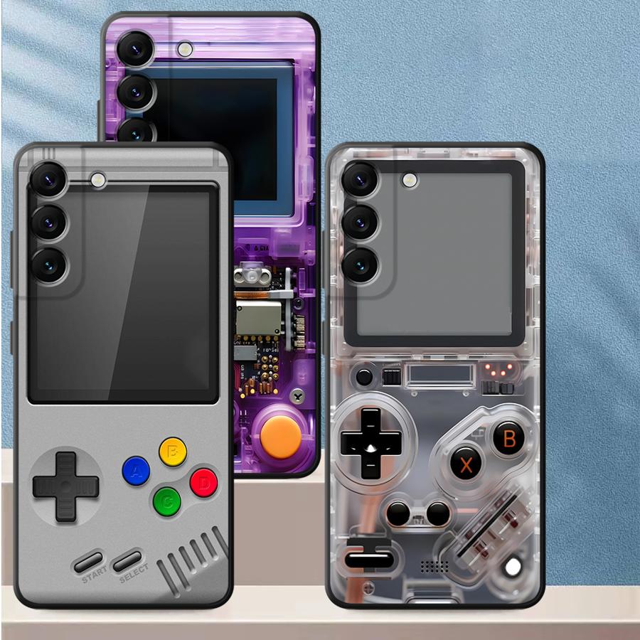 Gaming Console With - เคสโทรศัพท์มือถือลายเกมส์สีม่วงสำหรับ Samsung Galaxy A57 A55 A52