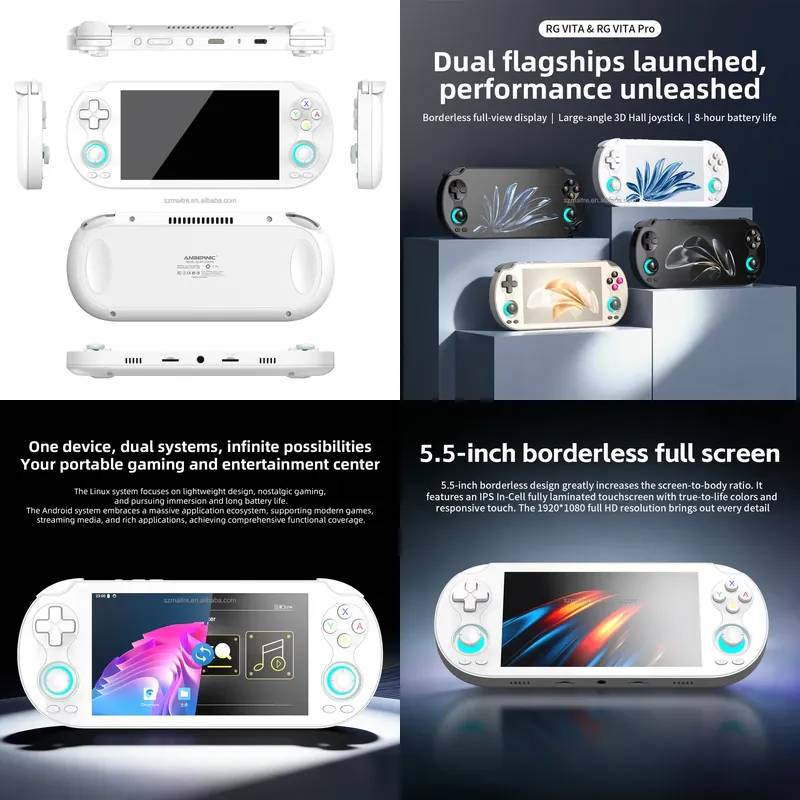 Gaming Console With - 【CHIMU HOME】 เครื่องเล่นเกมพกพาหน้าจอสัมผัสขนาด 5.5 นิ้ว พร้อมระบบปฏิบัติการคู่