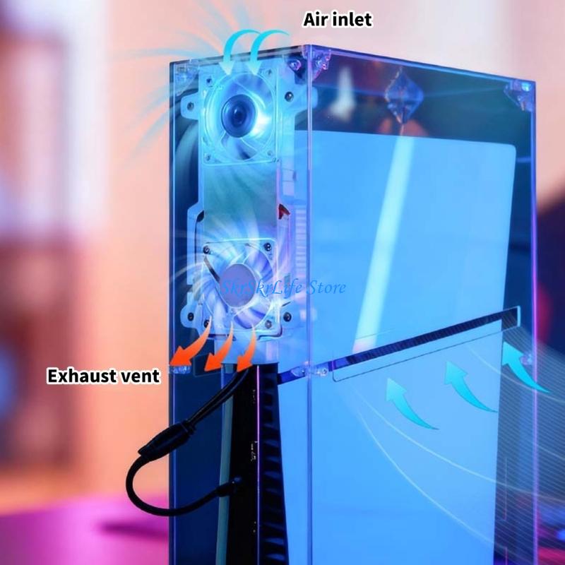 Gaming Console Display Case - ฝาครอบป้องกันใส E65E สำหรับคอนโซลเกมบางพร้อมระบบระบายความร้อนที่ได้รับการปรับปรุง