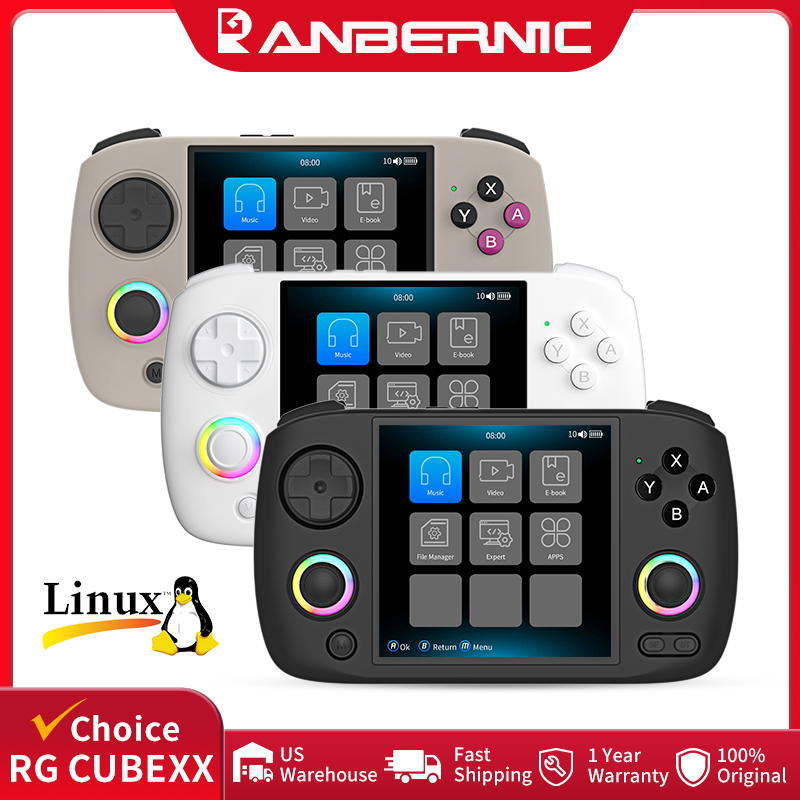 Gaming Console Handheld Retro - เครื่องเล่นเกมพกพา ANBERNIC RG CubeXX หน้าจอ IPS