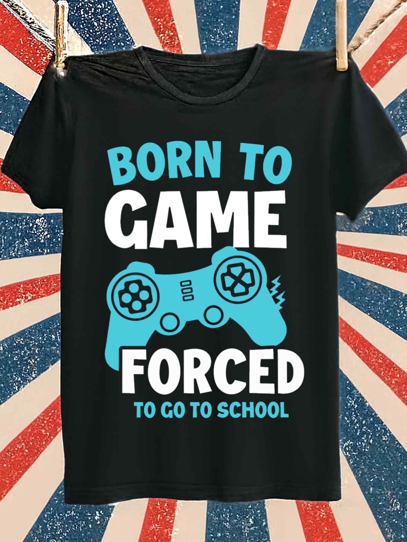 Gaming Console All - เสื้อยืดเกมมิ่งสำหรับผู้ชาย Born to Game - เสื้อยืดสีดำ