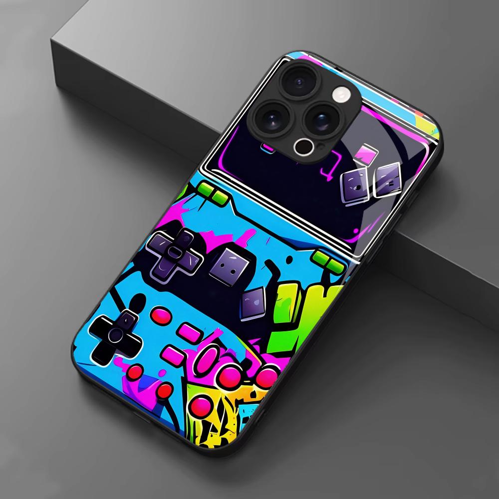 เคสโทรศัพท์กระจกนิรภัยลายเกมสี - Gaming Console Apple บทวิจารณ์และราคา
