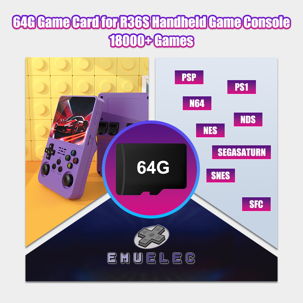 64G เกม TF Card สําหรับ R36S ว - Gaming Console R36S บทวิจารณ์และราคา