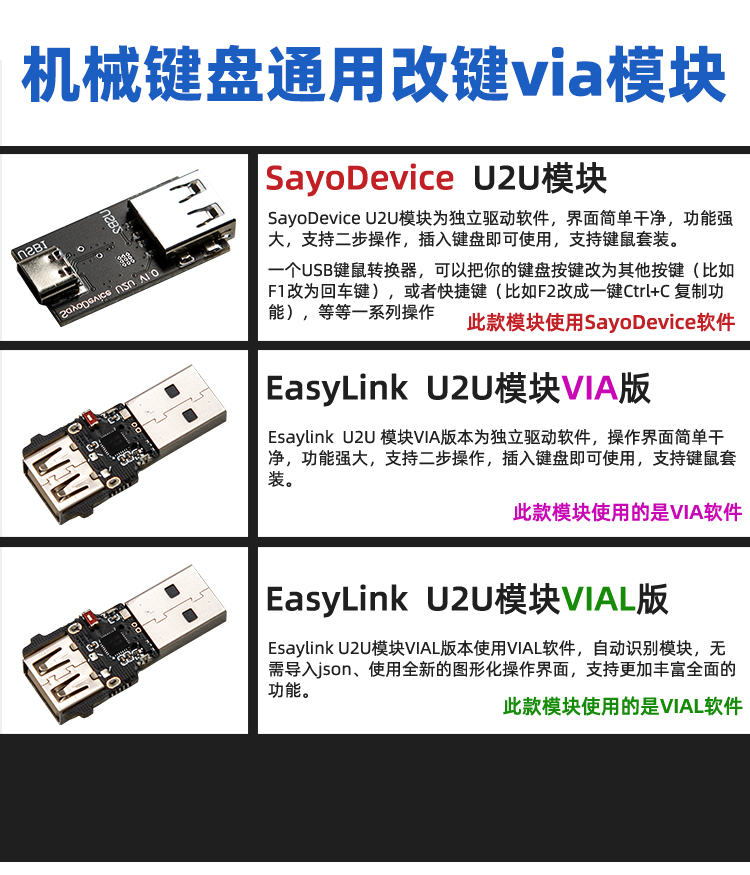 โมดูลคีย์บอร์ดกลไก EasyLink U2 - Gaming Console Design บทวิจารณ์และราคา