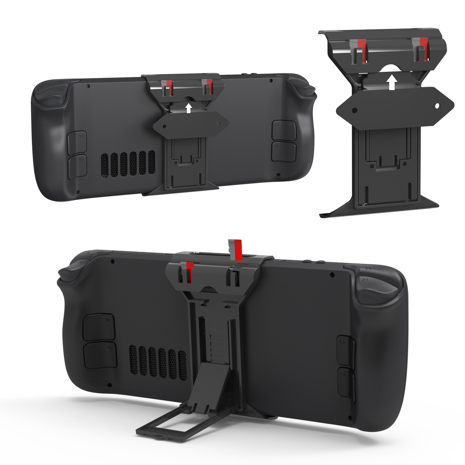 สีดําพับขาตั้งเดสก์ท็อปสําหรับ - Gaming Console Organizer บทวิจารณ์และราคา